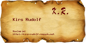 Kirs Rudolf névjegykártya