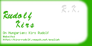 rudolf kirs business card